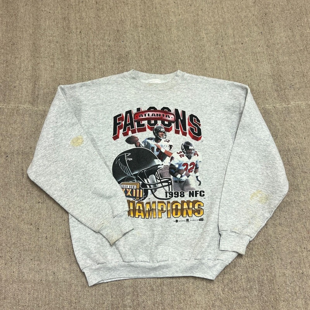 Vintage Atlanta Falcons Sweatshirt Mens Large Gray‎ 1990s NFL